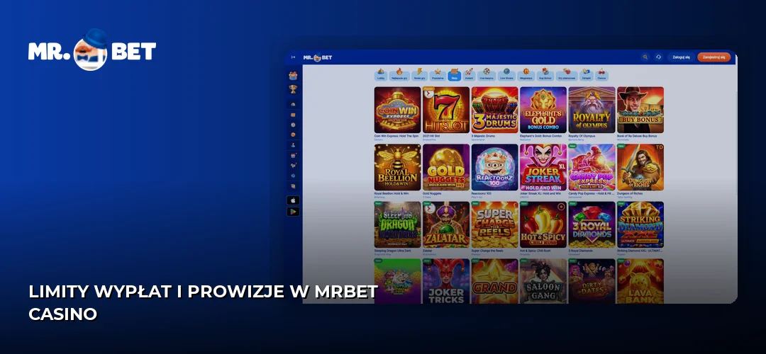 Limity wypłat i prowizje w MrBet Casino