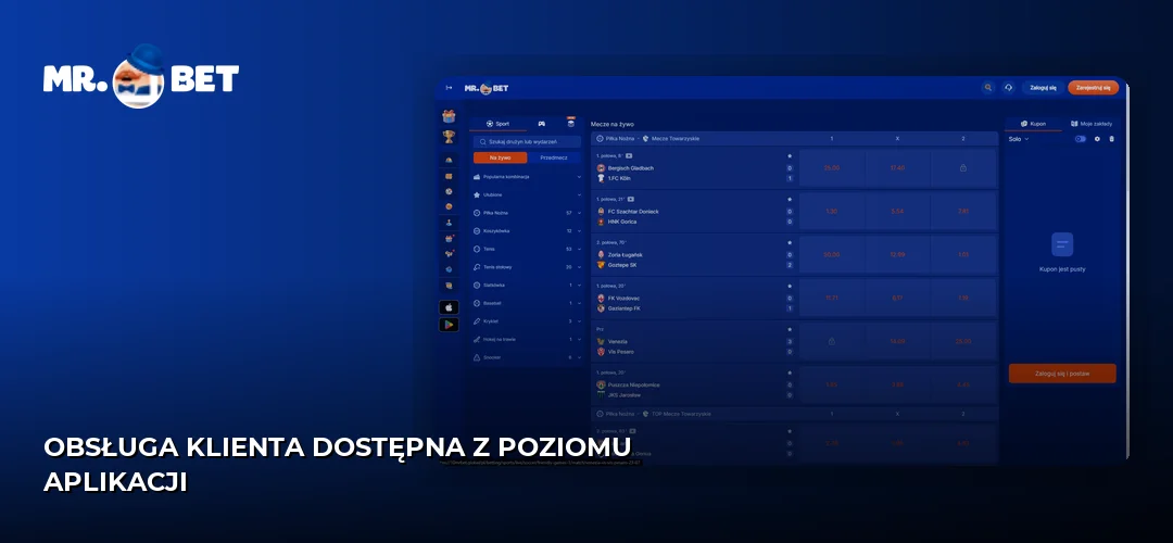 Obsługa klienta dostępna z poziomu aplikacji